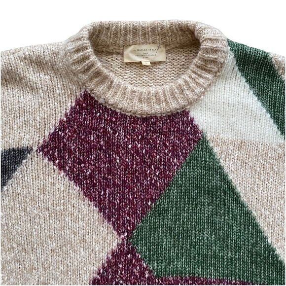 Sezane Nathanael Sweater Abstract Colorblock Knit Jumper Medium - Picture 2 of 9